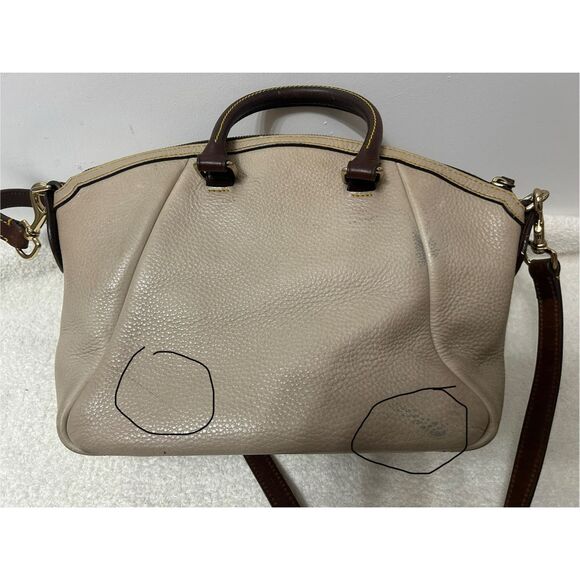 Dooney and Bourke Samba Satchel Tan Leather Shoulder Bag Purse - Picture 2 of 8